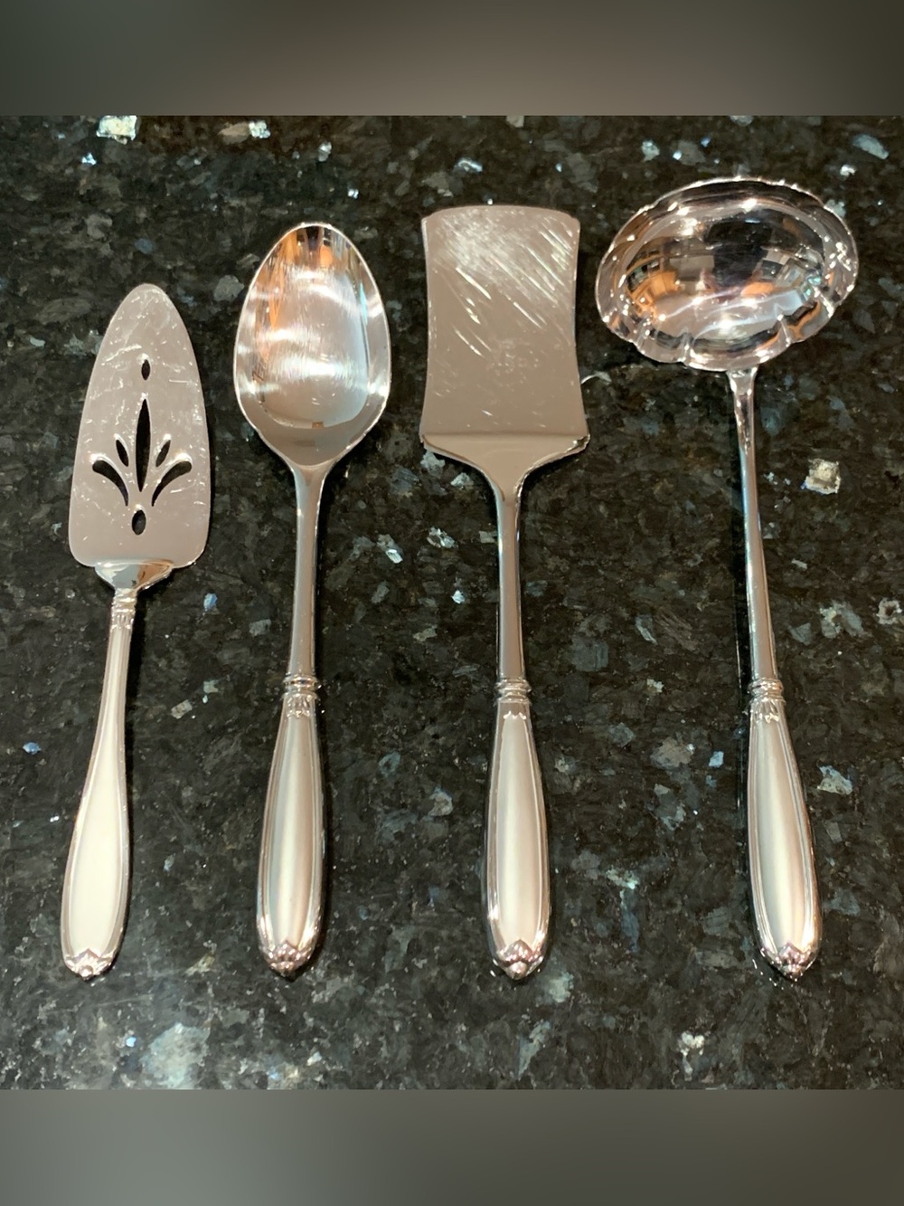 Princess House Barrington 18/10 Stainless 4pc Serving Set Pie Server Spoon Ladle